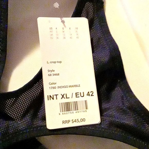 NEW USAPRO INDIGO MARBLE BLUE CROP TOP - Picture 4 of 5